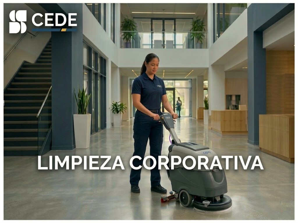 Servicio profesional de limpieza corporativa en oficinas de CDMX realizado por CEDE Facility Services, especialistas en mantenimiento y facility services.