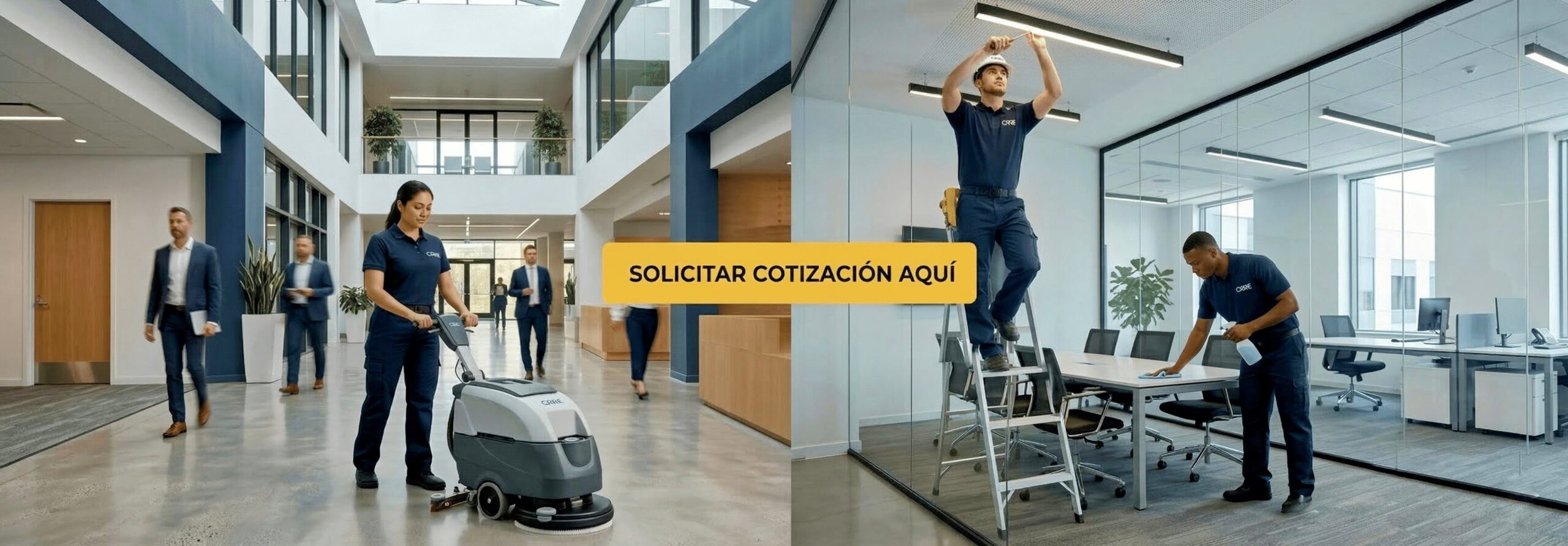 Servicio profesional de limpieza corporativa en oficinas de CDMX realizado por CEDE Facility Services, especialistas en mantenimiento y facility services.